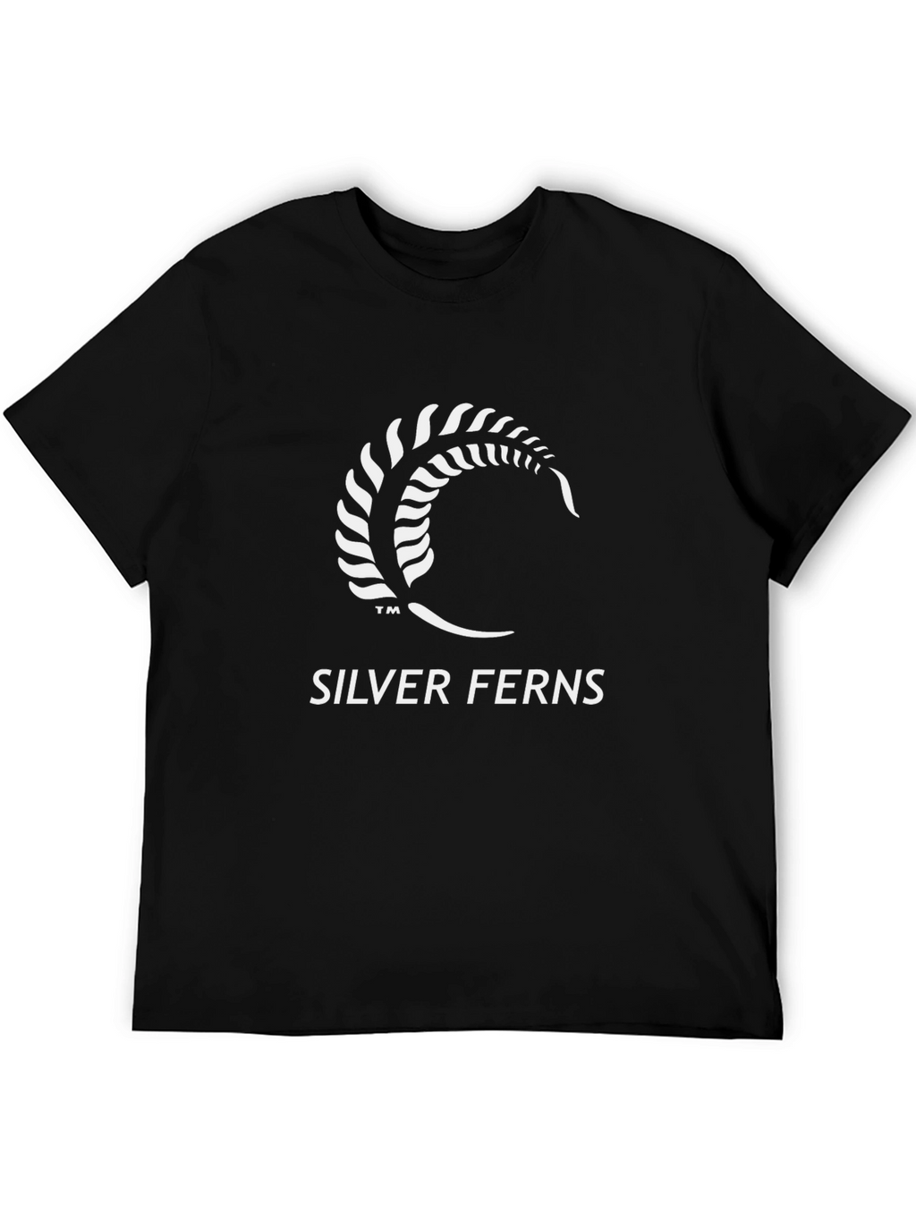 Silver Ferns Graphic Tee - Black Cotton Blend