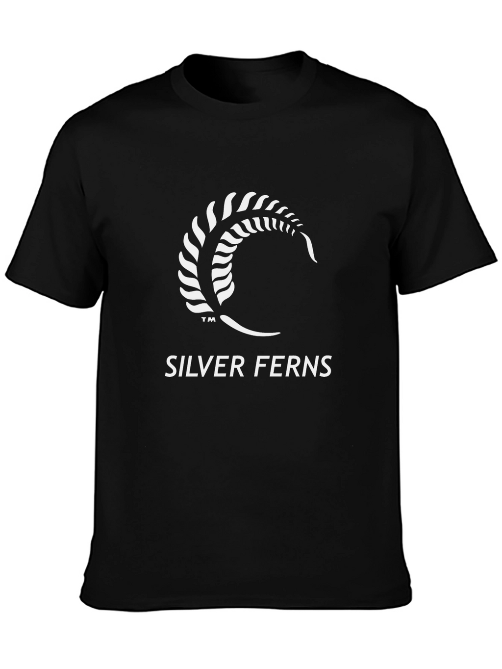 Silver Ferns Graphic Tee - Black Cotton Blend