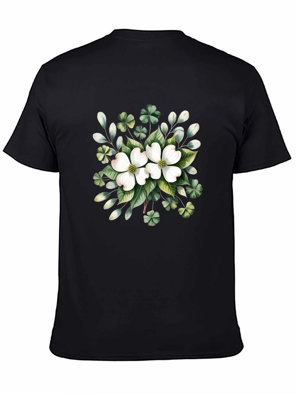 Floral Graphic Print Black T-Shirt