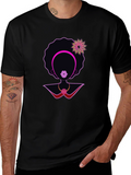 Afro Woman Graphic Tee - Stylish Black T-Shirt