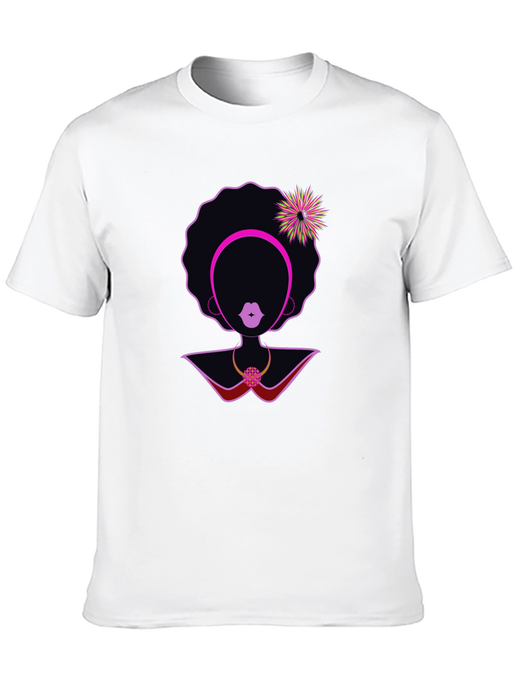Afro Woman Graphic Tee - Stylish Black T-Shirt