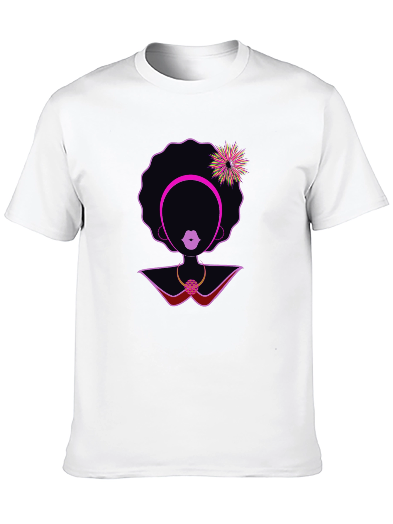 Afro Woman Graphic Tee - Stylish Black T-Shirt