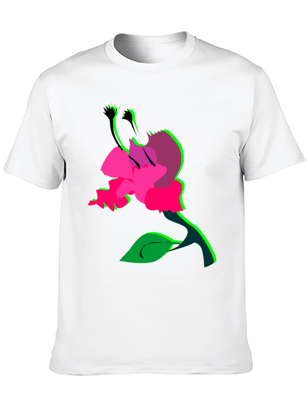 Surreal Flower Graphic T-Shirt - Bold Black Tee