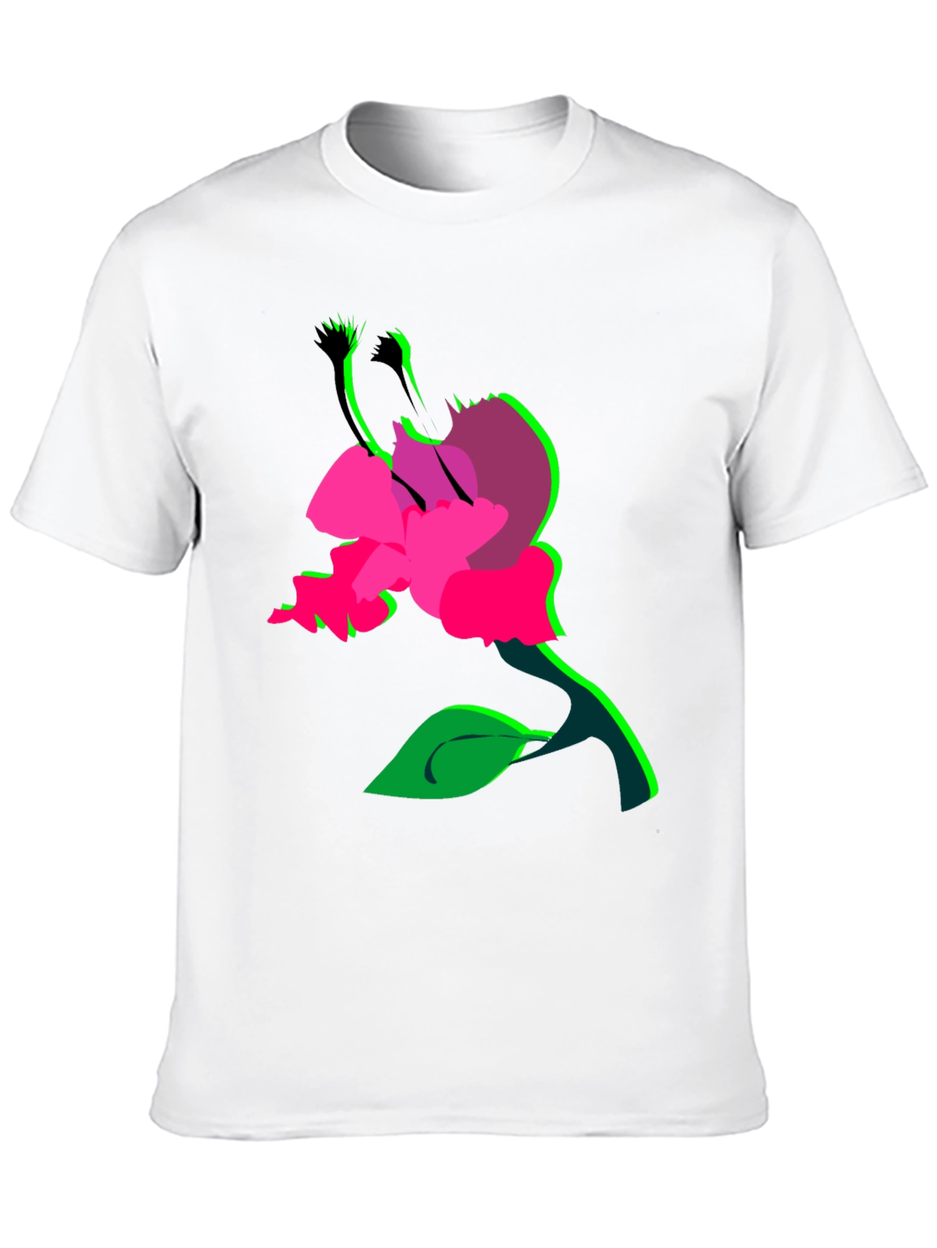 Surreal Flower Graphic T-Shirt - Bold Black Tee