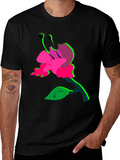 Surreal Flower Graphic T-Shirt - Bold Black Tee