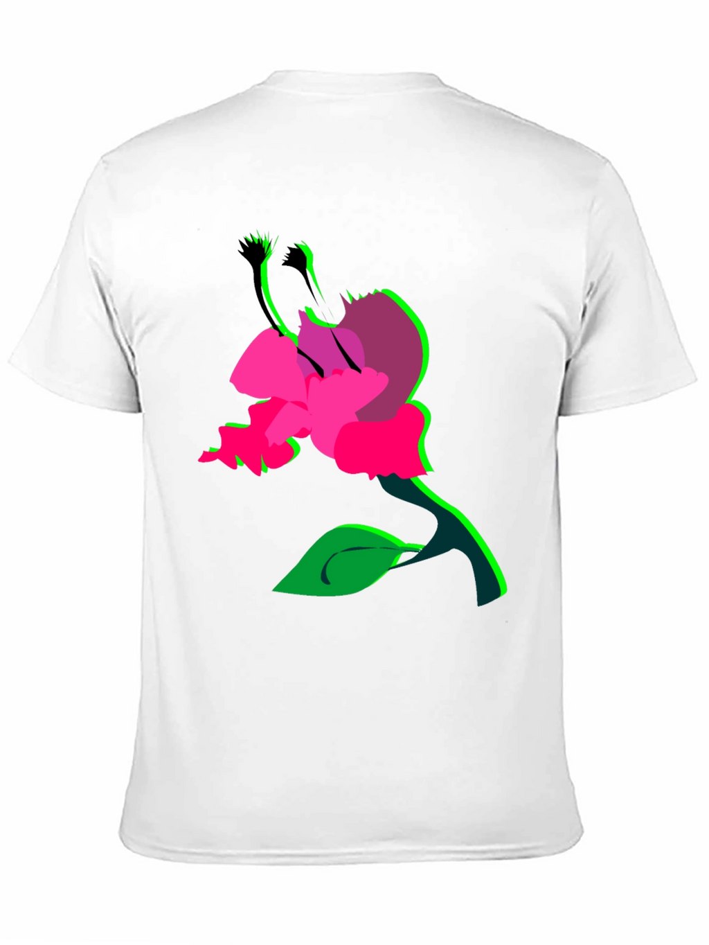 Surreal Flower Graphic T-Shirt - Bold Black Tee