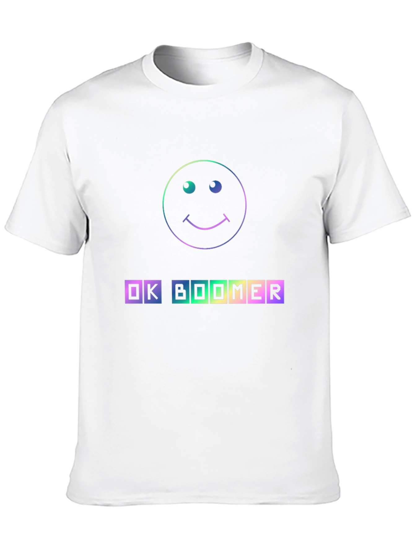 OK Boomer T-Shirt - Rainbow Smiley Face