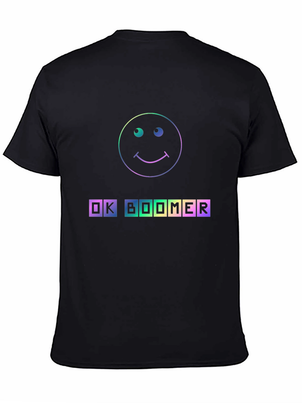 OK Boomer T-Shirt - Rainbow Smiley Face