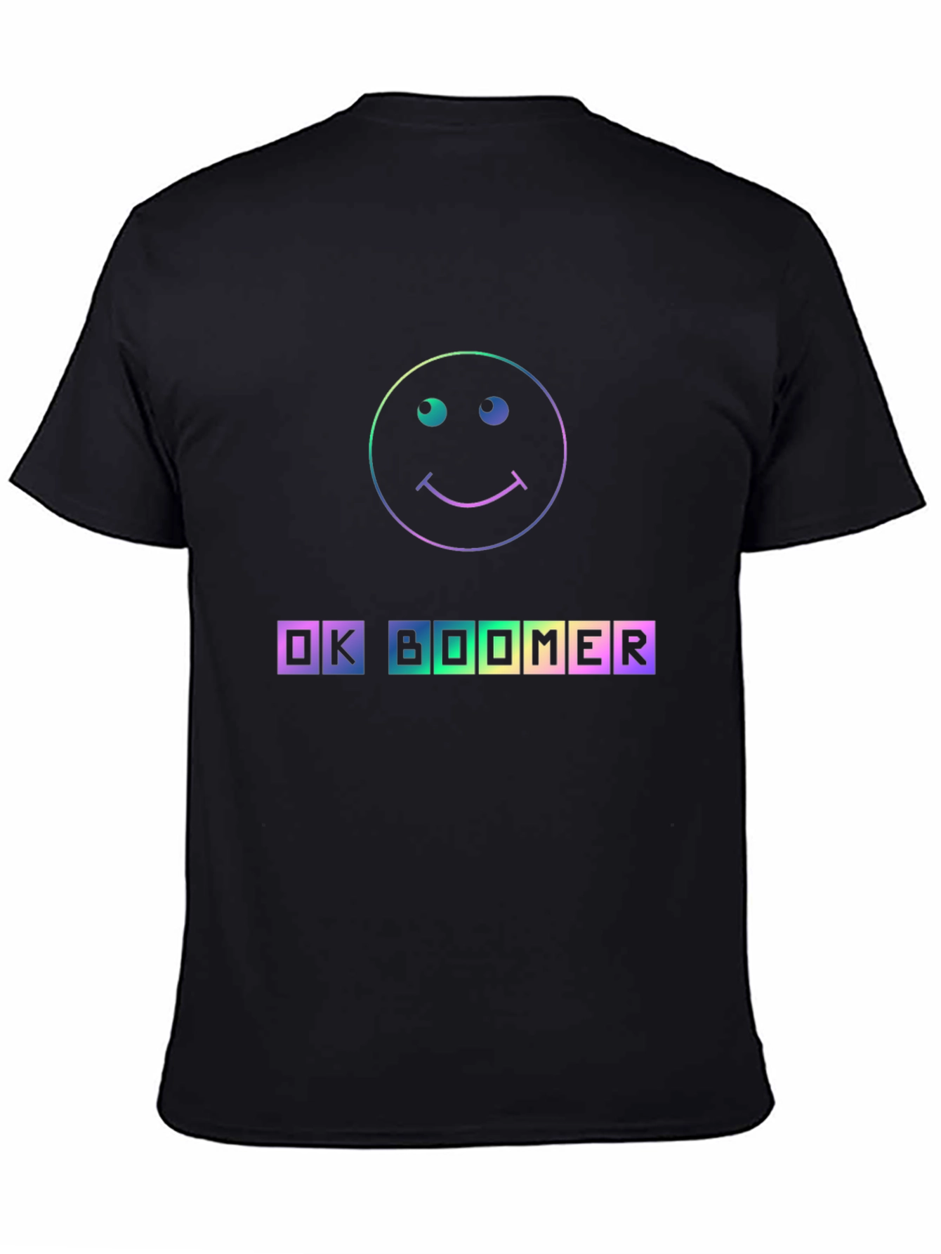 OK Boomer T-Shirt - Rainbow Smiley Face