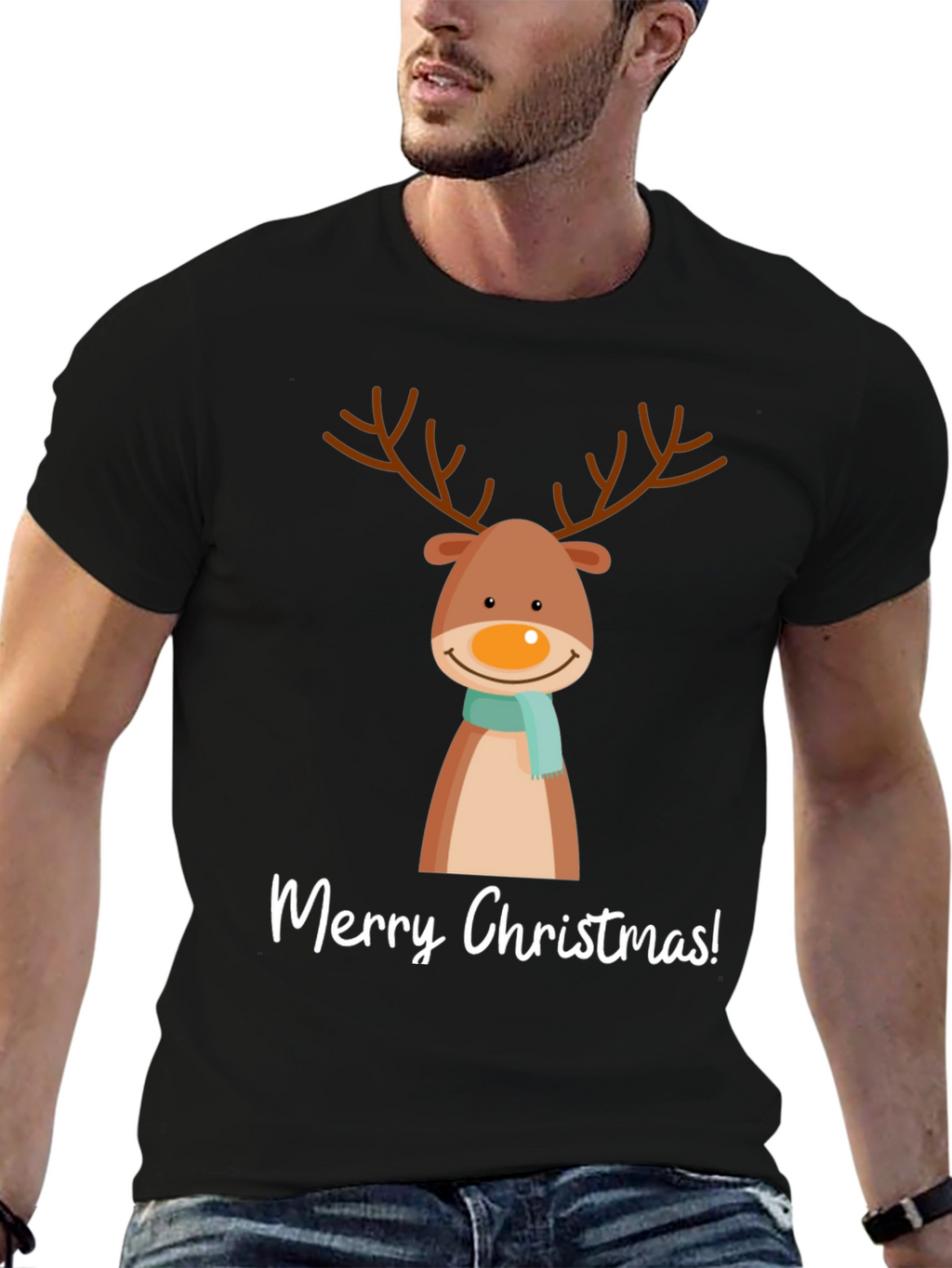 Merry Christmas Reindeer Graphic Tee
