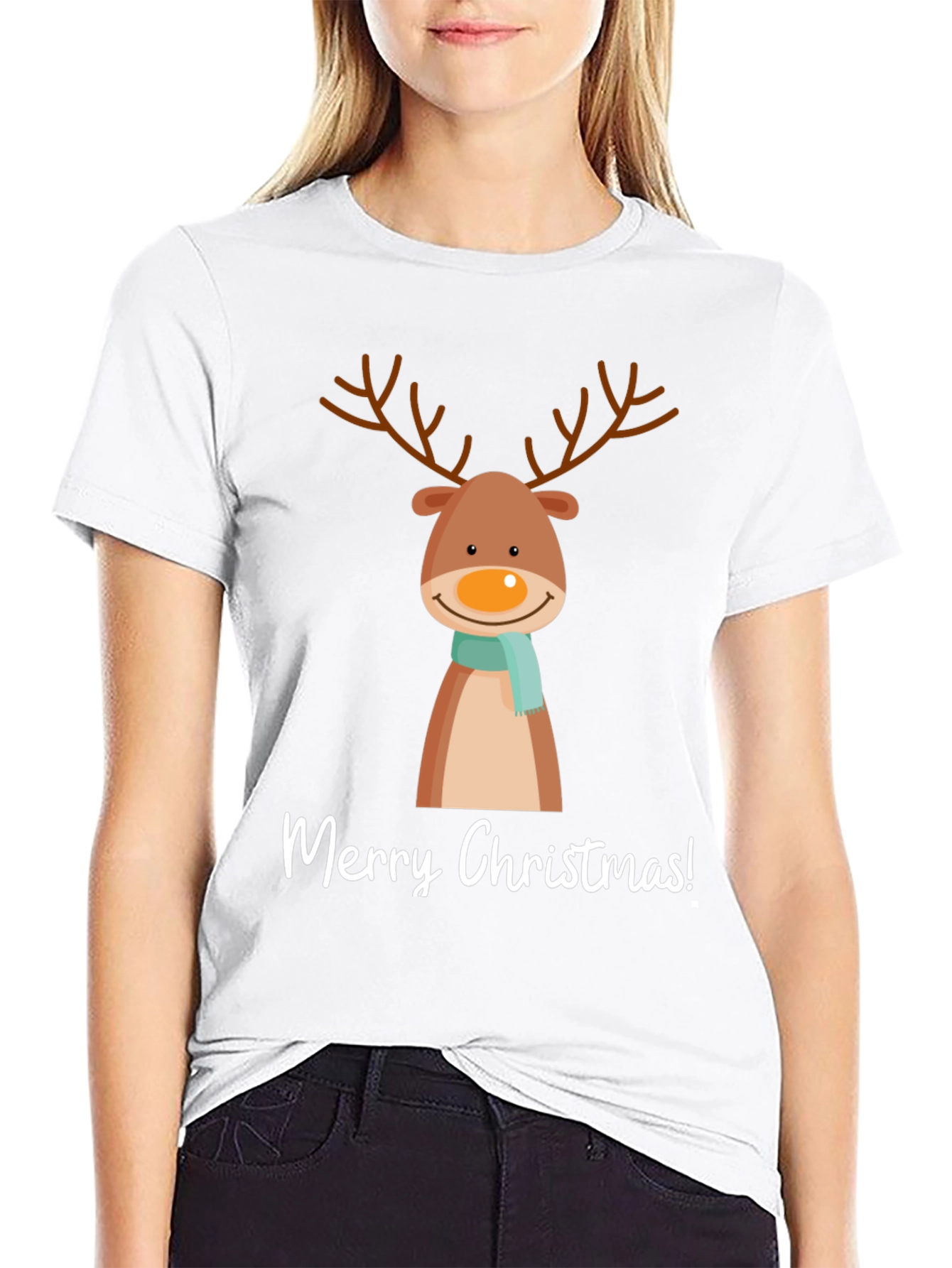 Merry Christmas Reindeer Graphic Tee