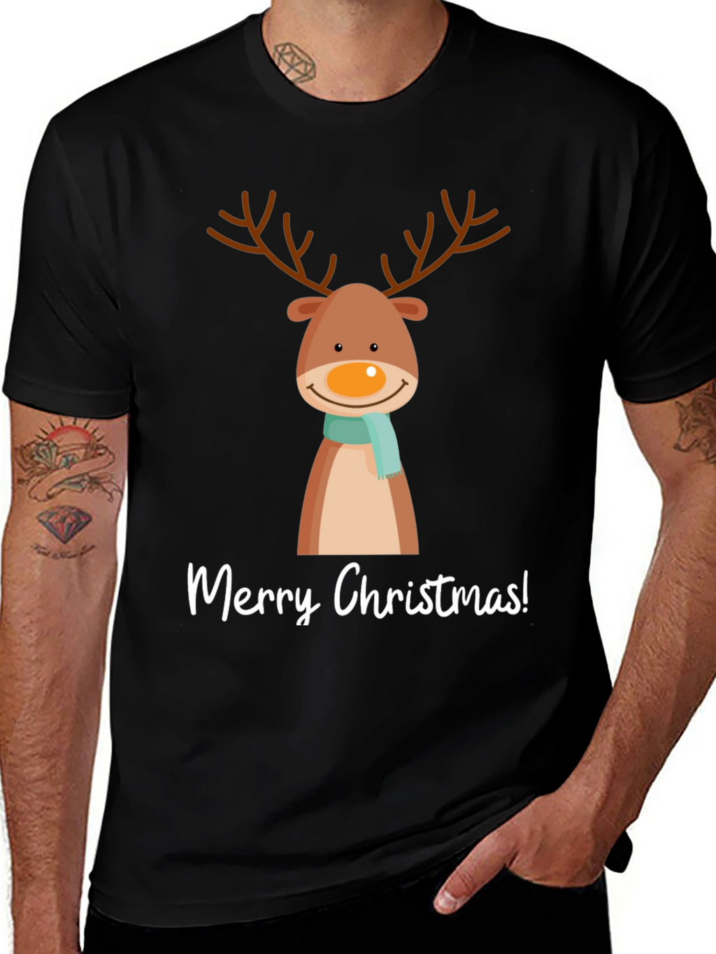 Merry Christmas Reindeer Graphic Tee