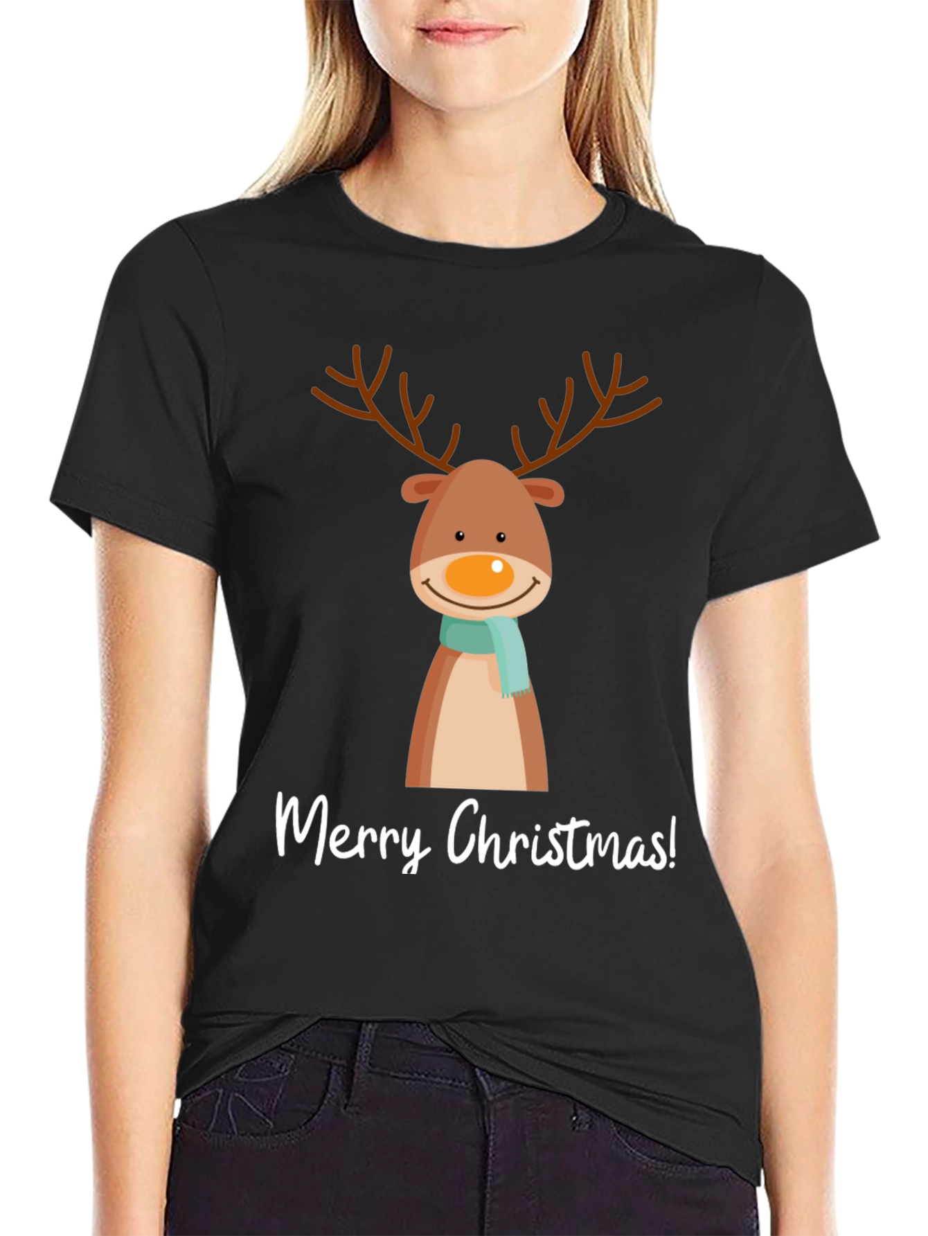 Merry Christmas Reindeer Graphic Tee