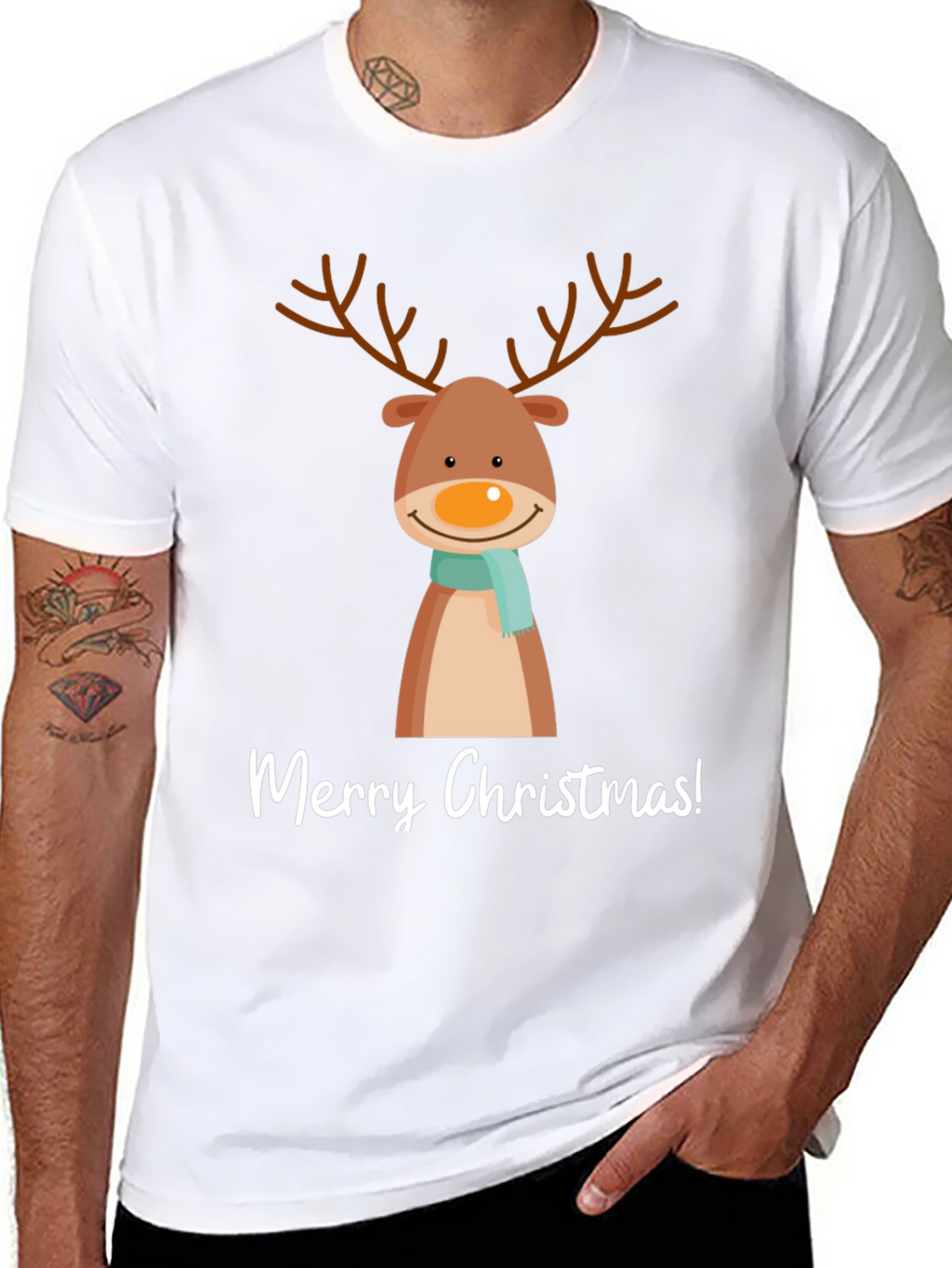 Merry Christmas Reindeer Graphic Tee