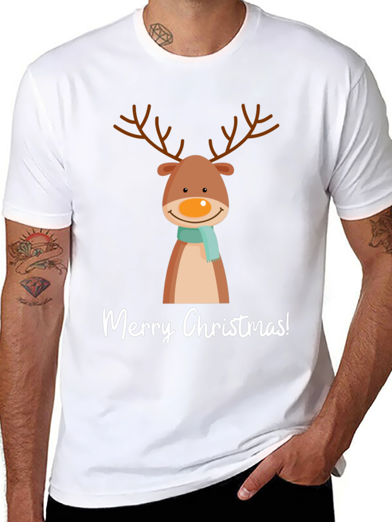 Merry Christmas Reindeer Graphic Tee