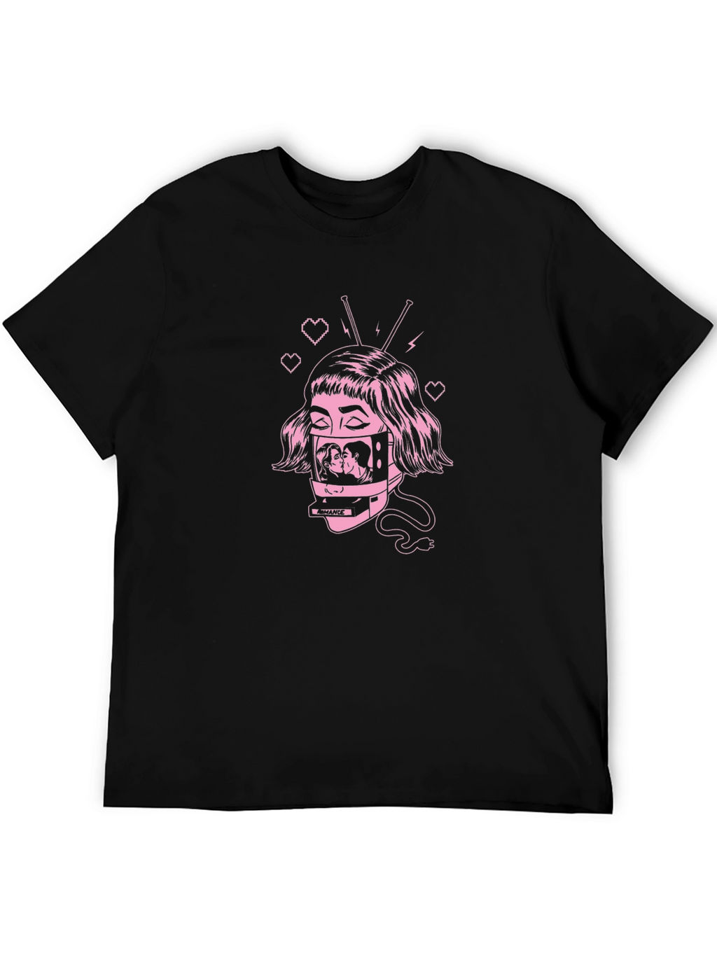Romantic TV Head Graphic T-Shirt
