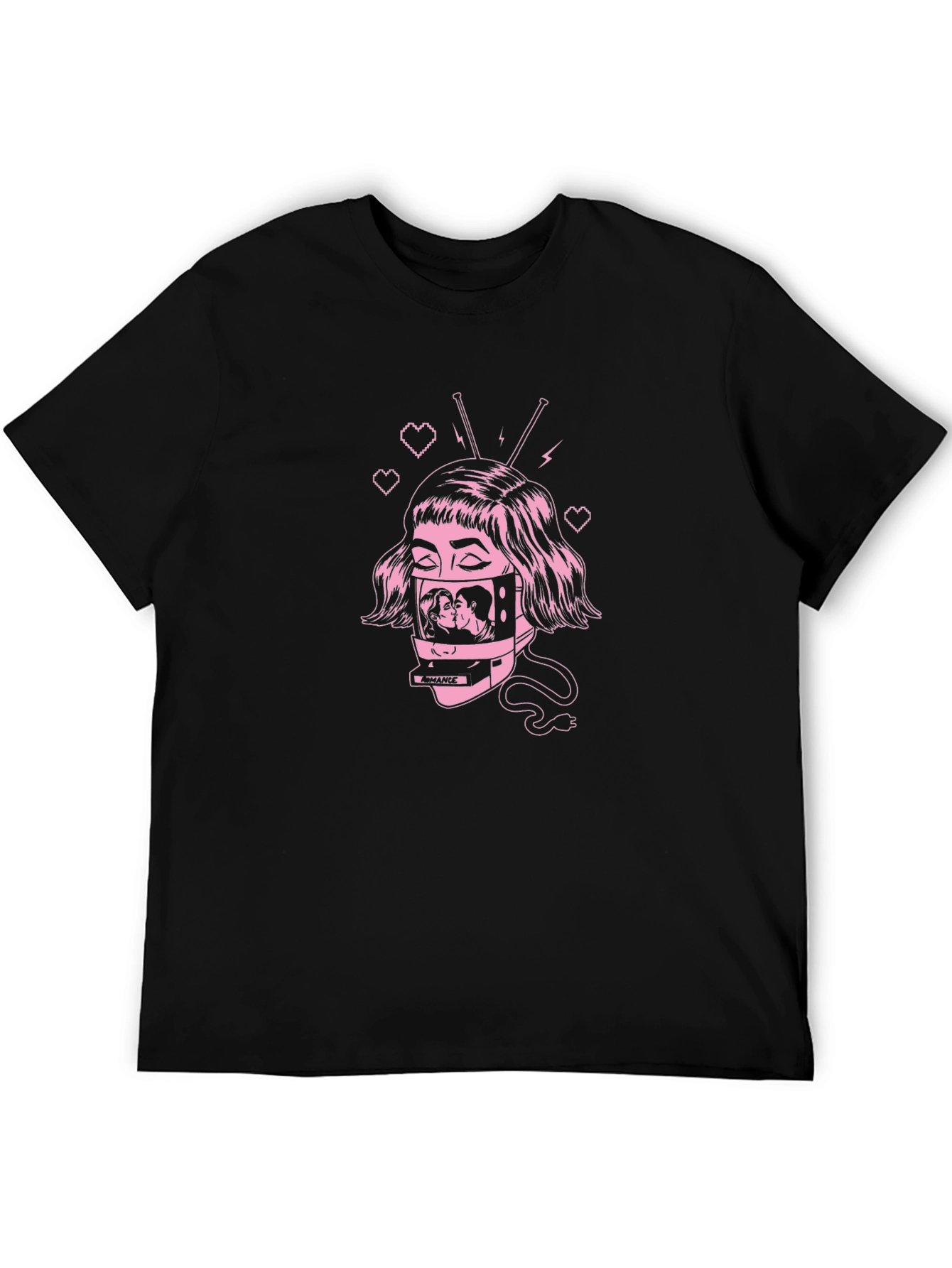 Romantic TV Head Graphic T-Shirt