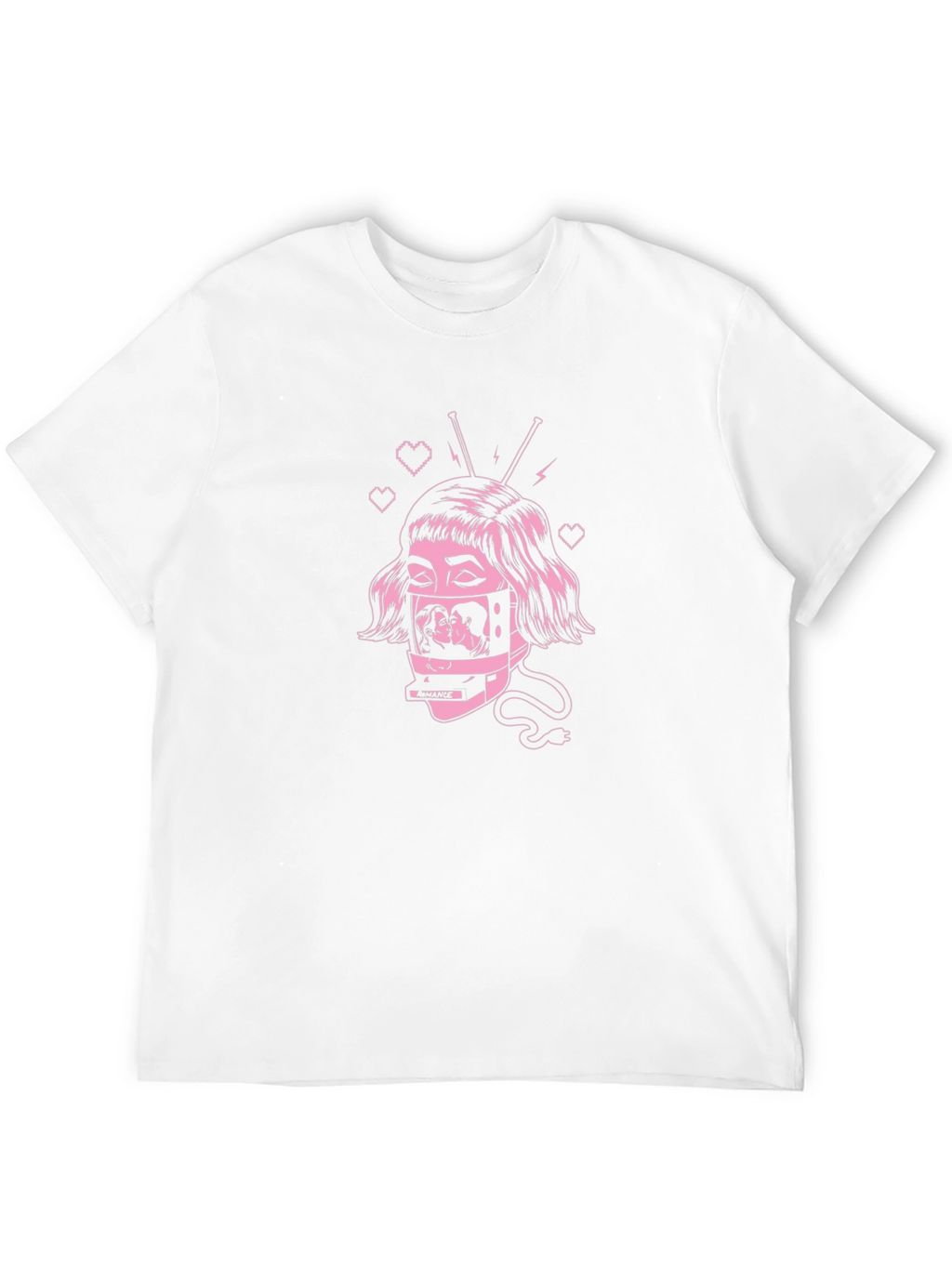 Romantic TV Head Graphic T-Shirt