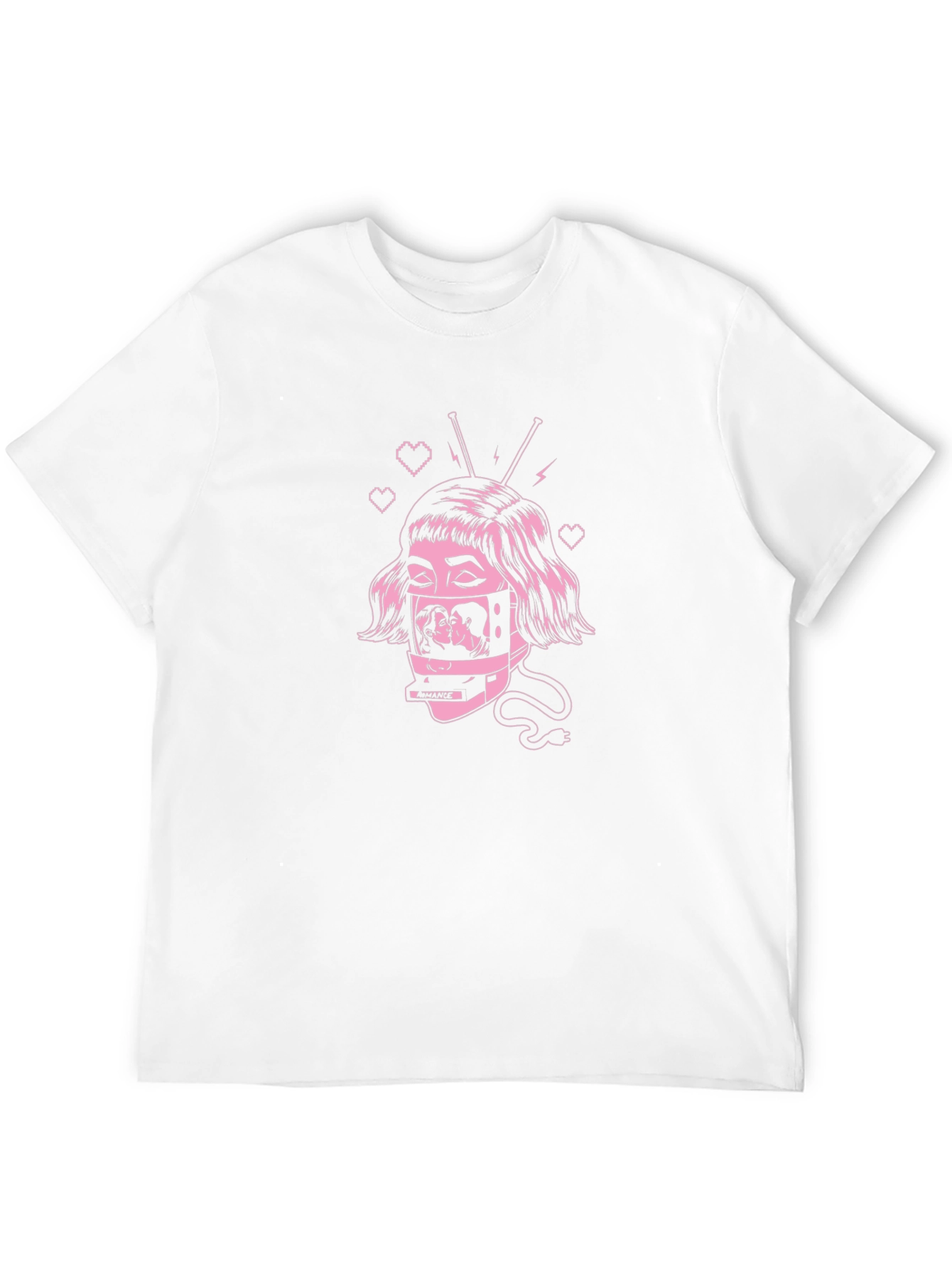 Romantic TV Head Graphic T-Shirt