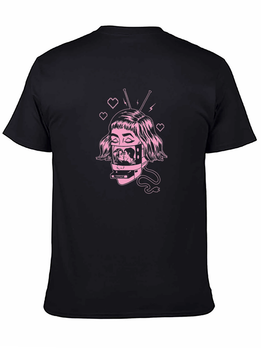 Romantic TV Head Graphic T-Shirt