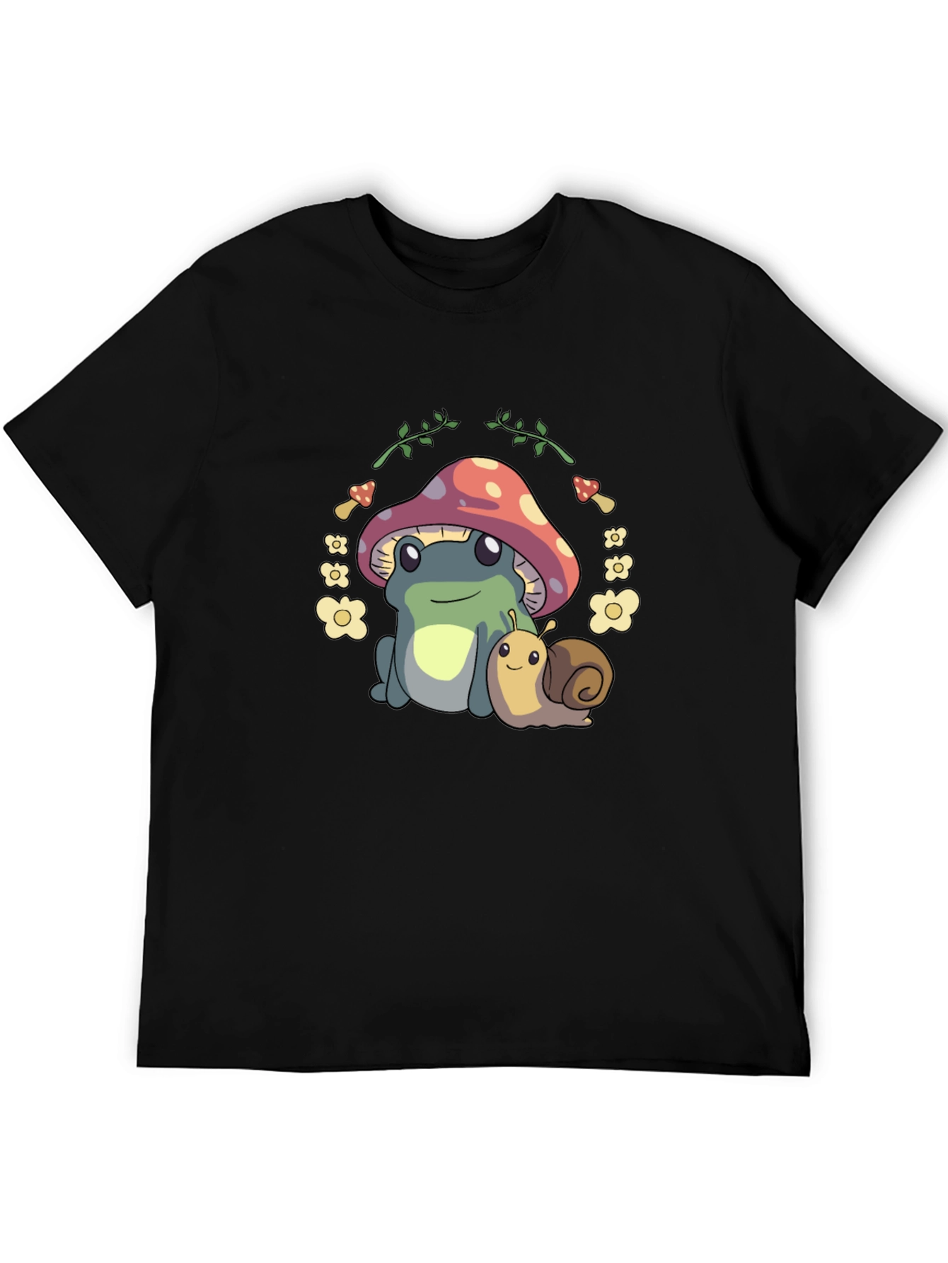 Cute Frog & Snail Mushroom T-Shirt - Unique Design