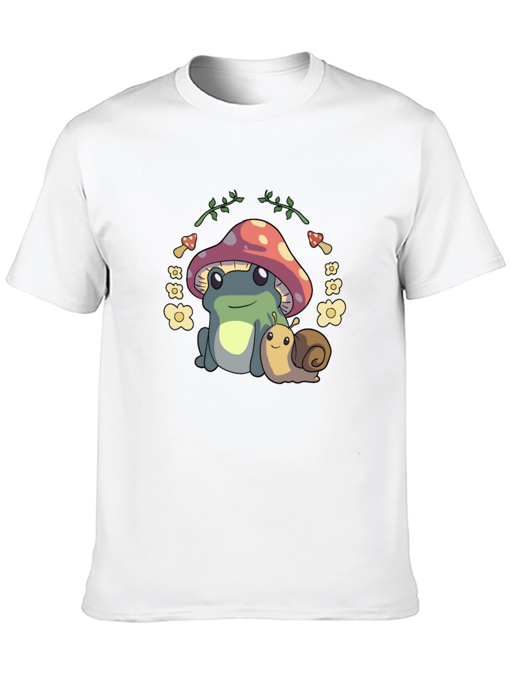 Cute Frog & Snail Mushroom T-Shirt - Unique Design
