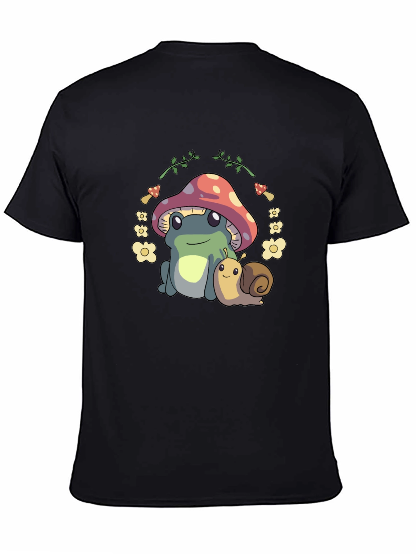 Cute Frog & Snail Mushroom T-Shirt - Unique Design