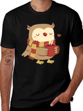 Cozy Owl T-Shirt - Cute Cartoon Design