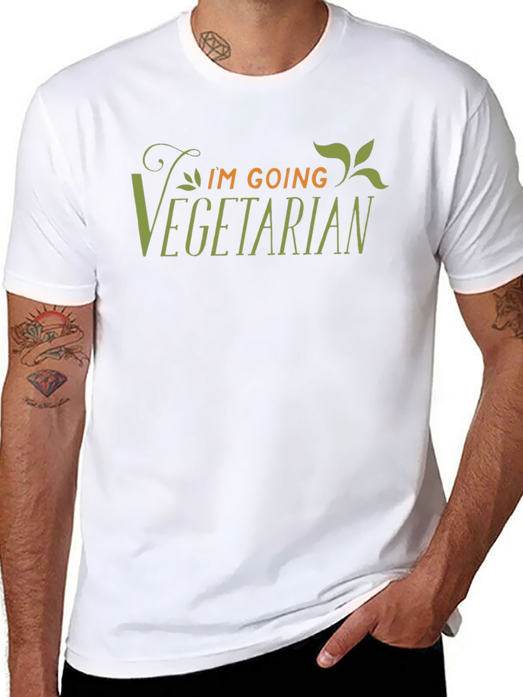Im Going Vegetarian T-Shirt - Black Cotton Tee