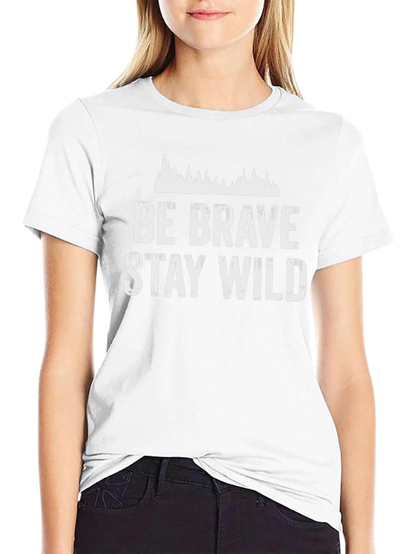 Be Brave Stay Wild Graphic Tee - Black