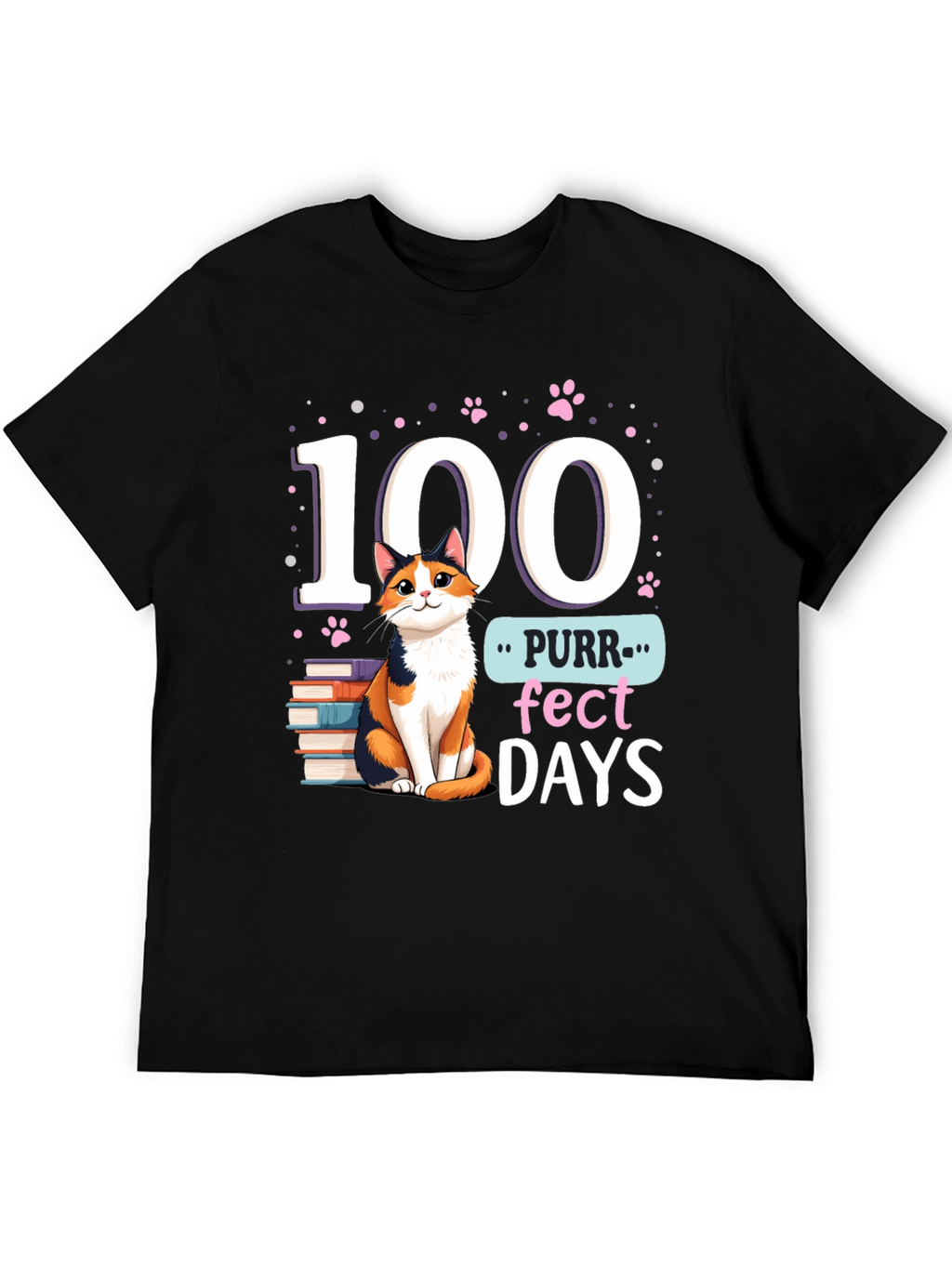 Purr-fect 100 Days T-Shirt Cat Lover Tee