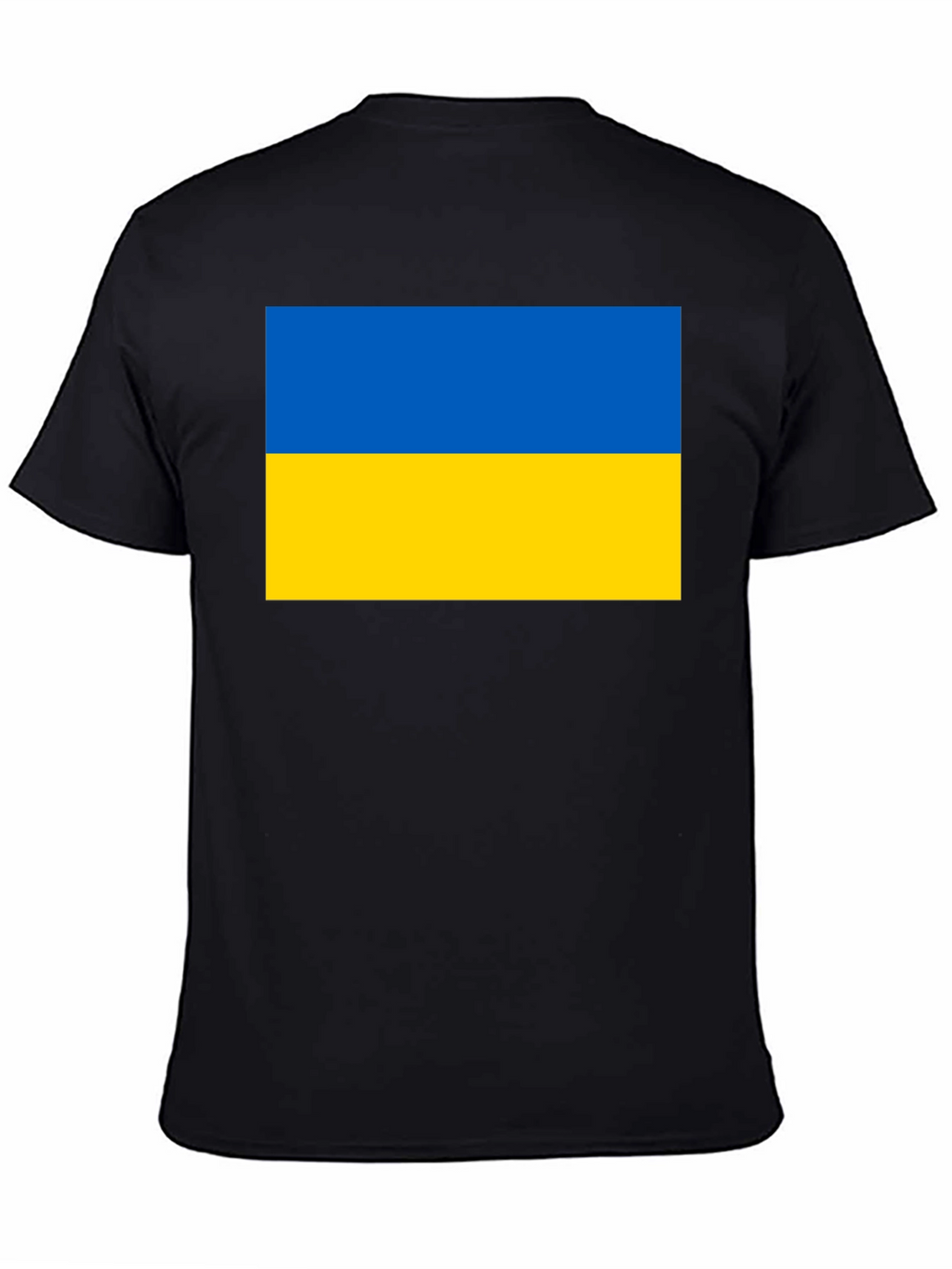 Ukraine Flag T-Shirt Black Cotton Tee