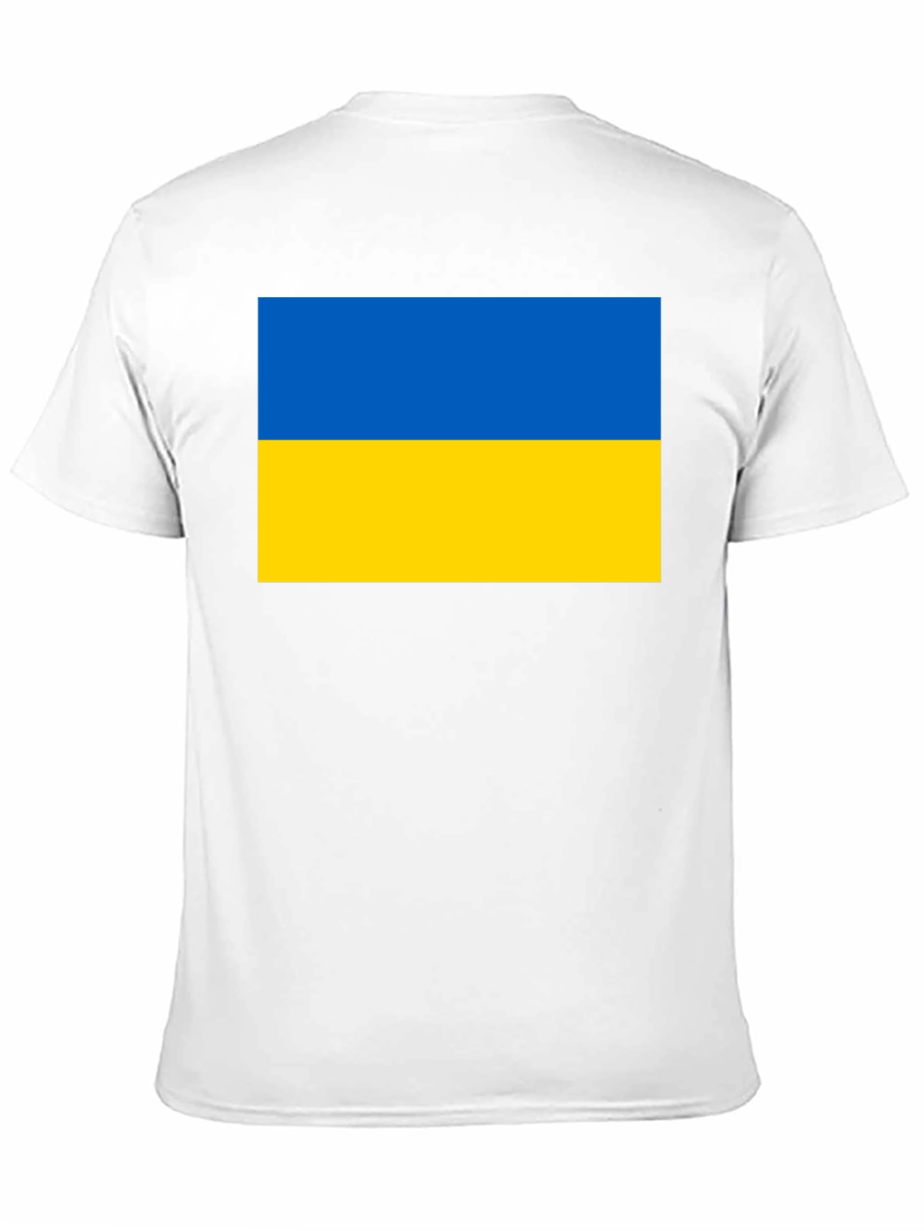 Ukraine Flag T-Shirt Black Cotton Tee