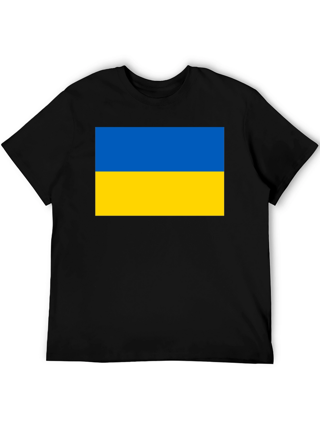 Ukraine Flag T-Shirt Black Cotton Tee