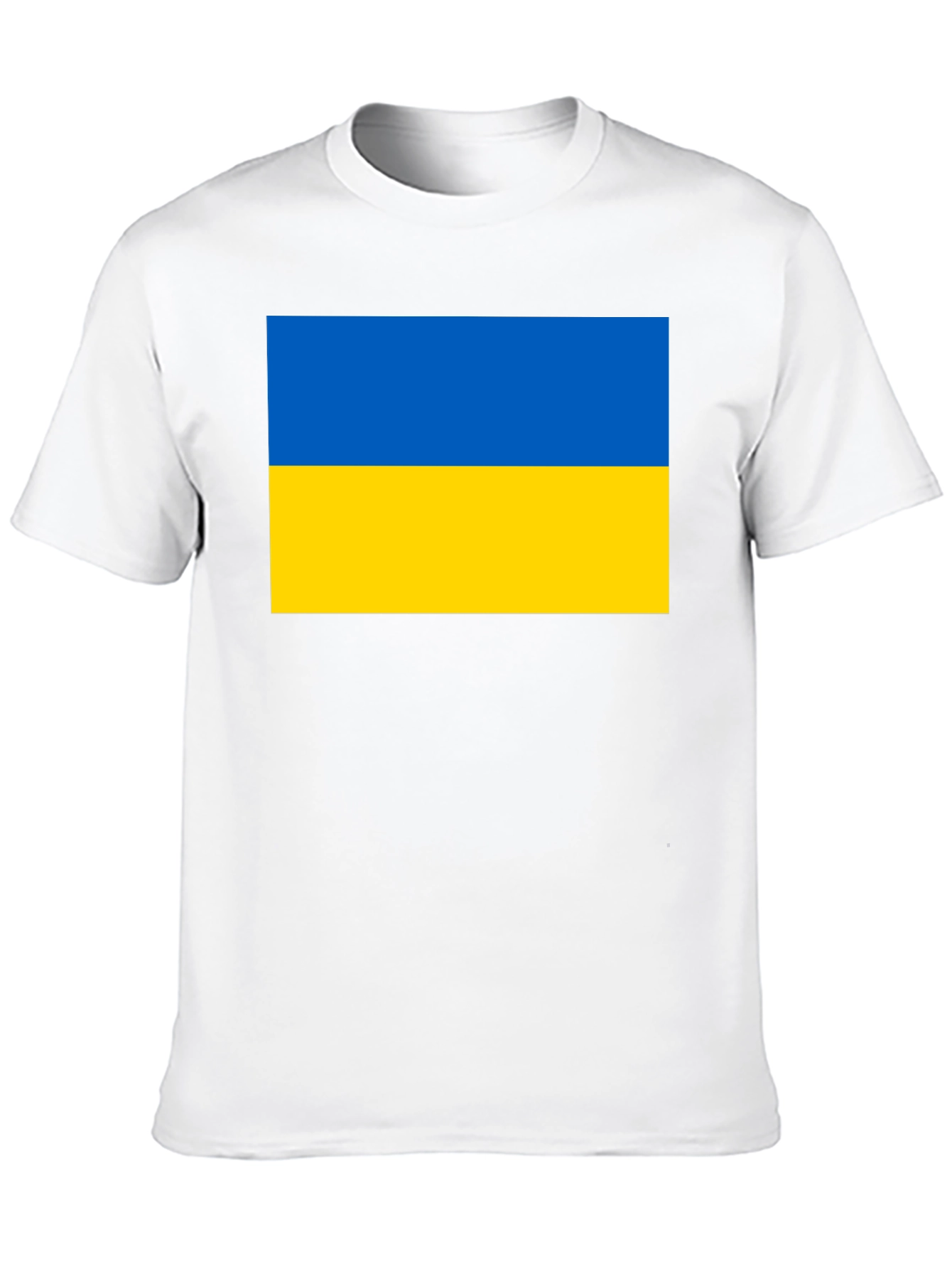 Ukraine Flag T-Shirt Black Cotton Tee
