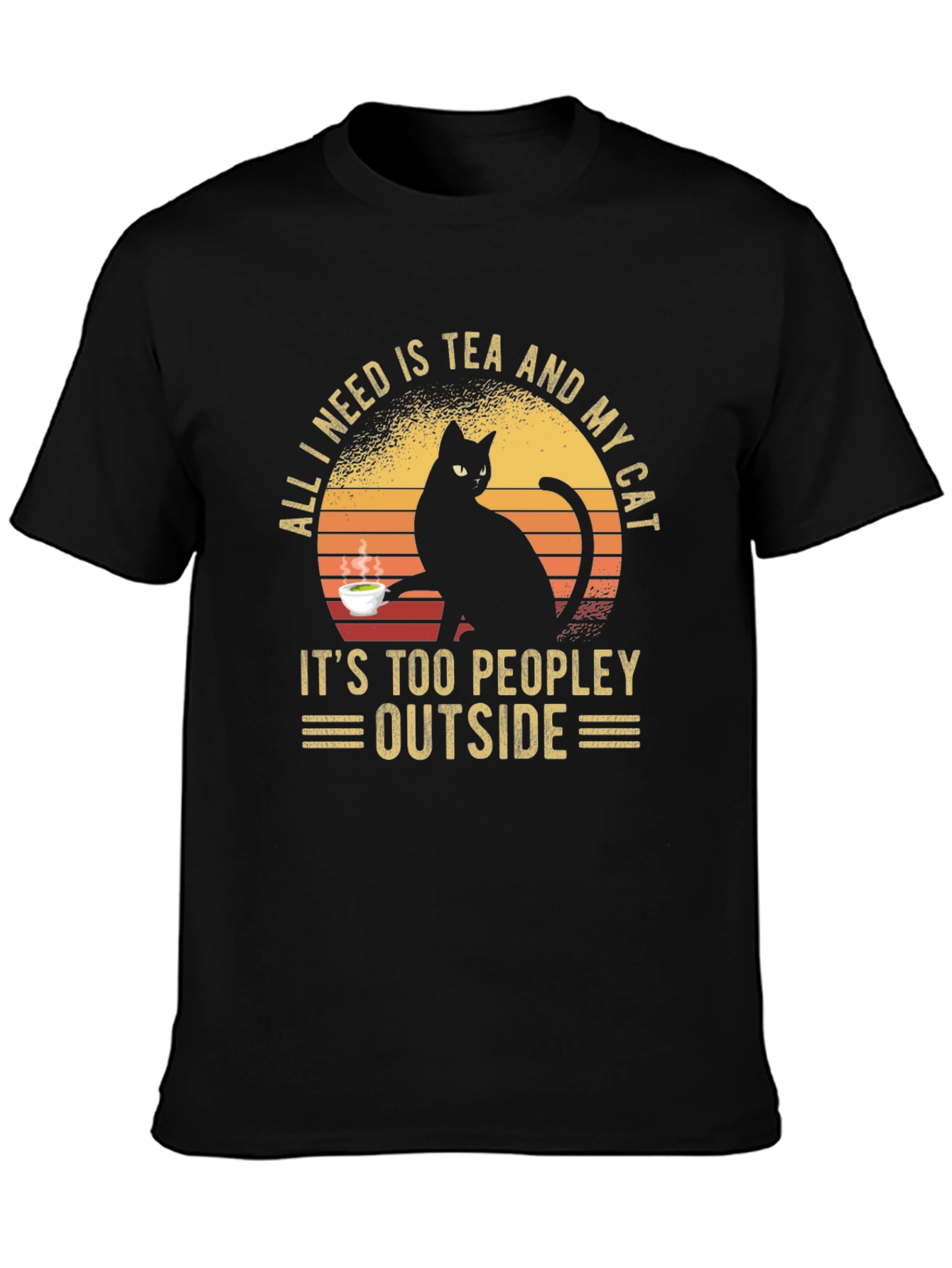 Tea and Cat Graphic Tee - Anti-Social Apparel