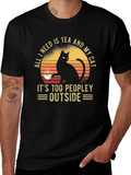 Tea and Cat Graphic Tee - Anti-Social Apparel
