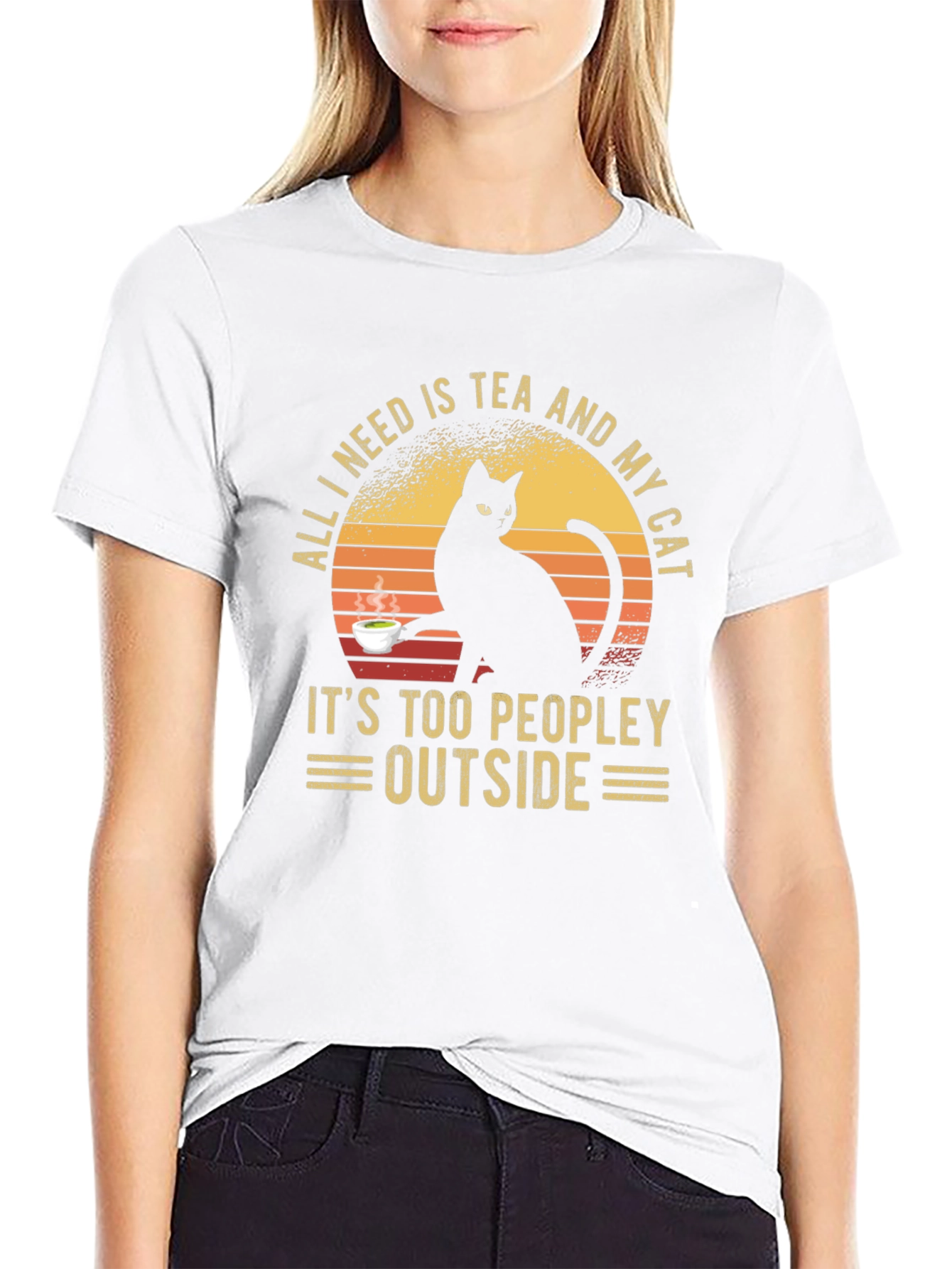 Tea and Cat Graphic Tee - Anti-Social Apparel