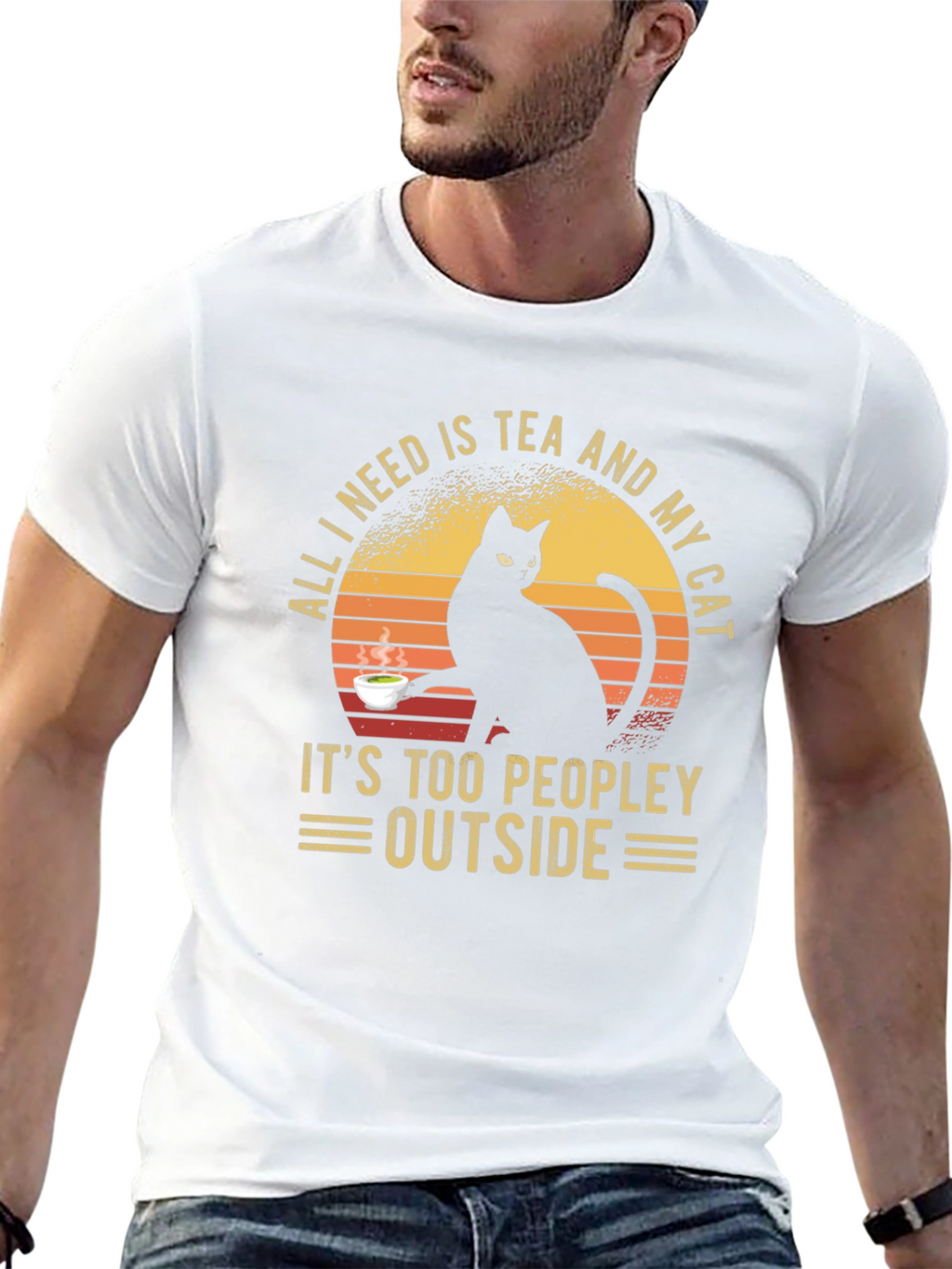 Tea and Cat Graphic Tee - Anti-Social Apparel