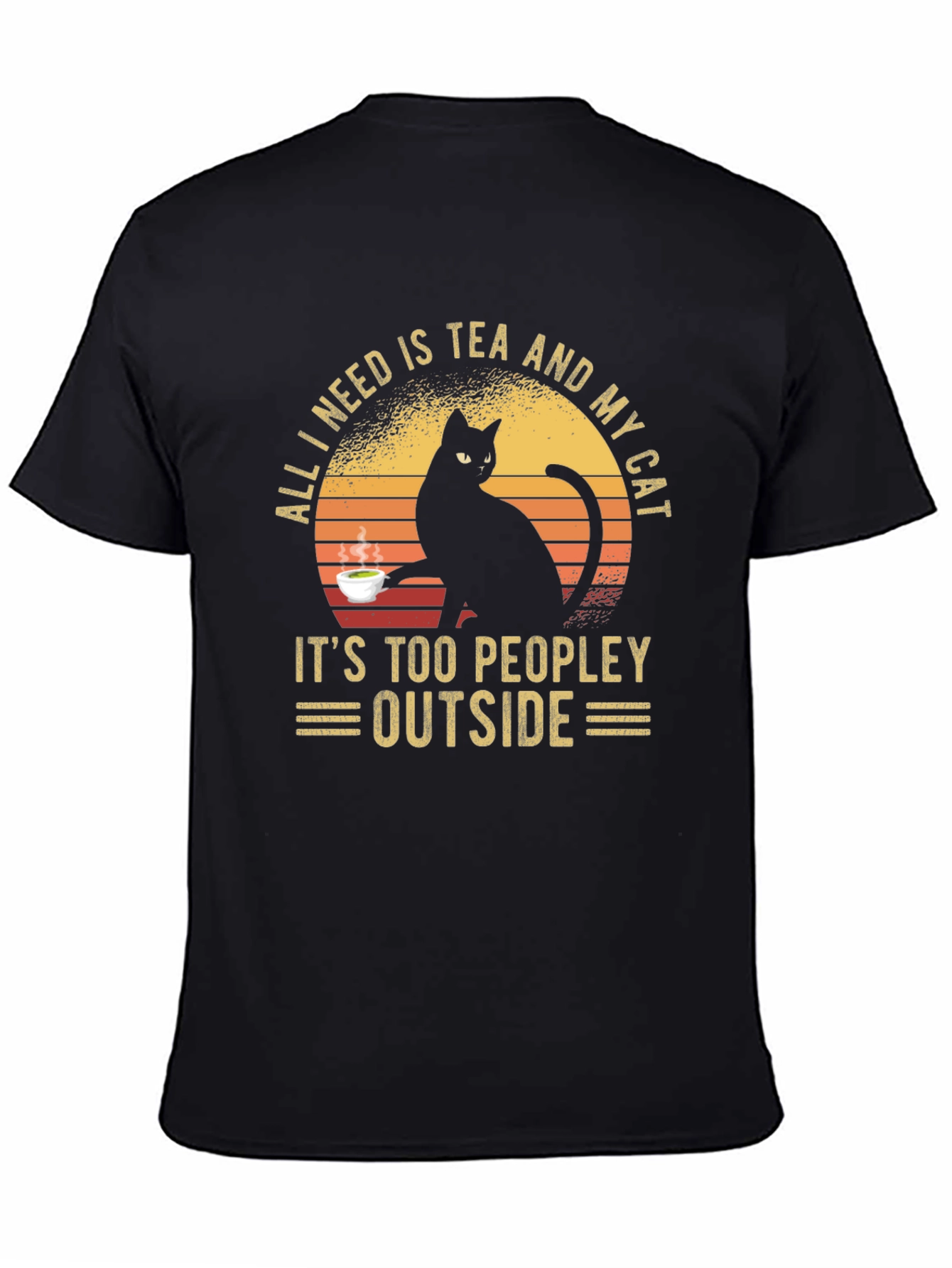 Tea and Cat Graphic Tee - Anti-Social Apparel