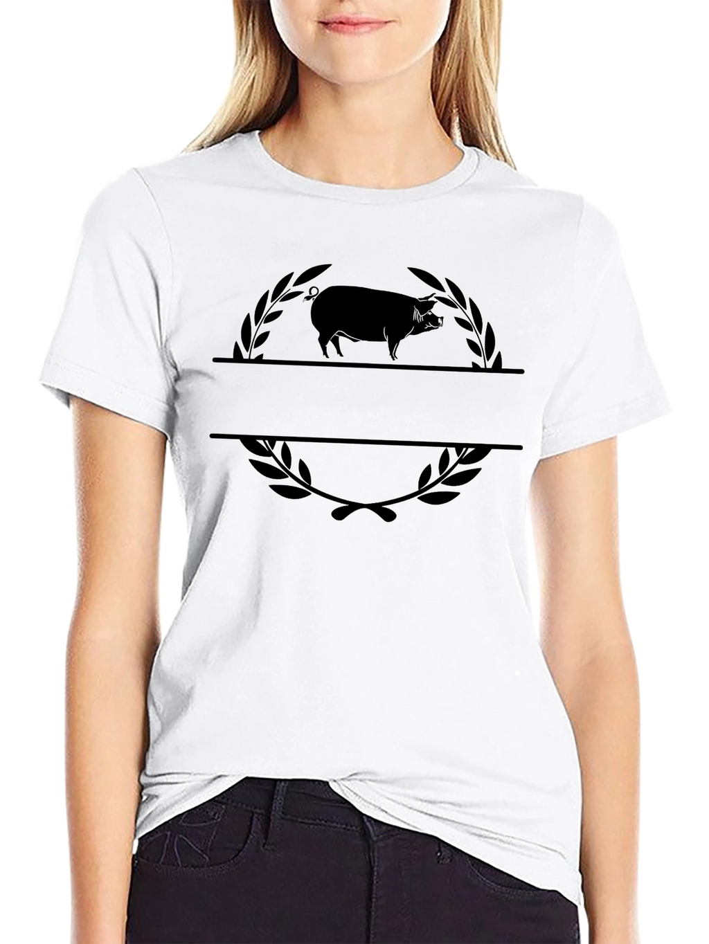 Mens Pig Graphic Tee - Black