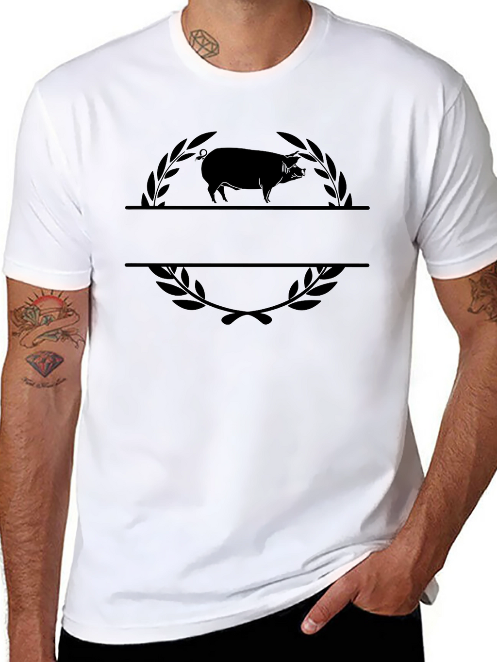 Mens Pig Graphic Tee - Black