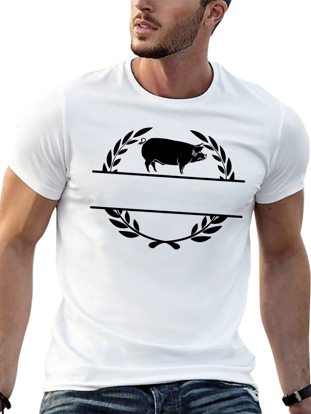 Mens Pig Graphic Tee - Black