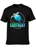 Earth Day Turtle Graphic Tee - Black