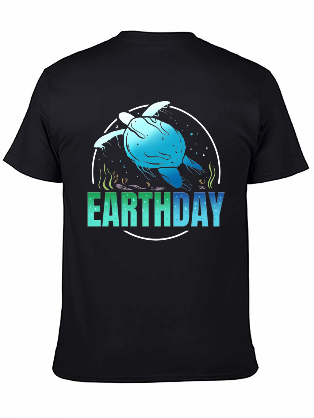 Earth Day Turtle Graphic Tee - Black