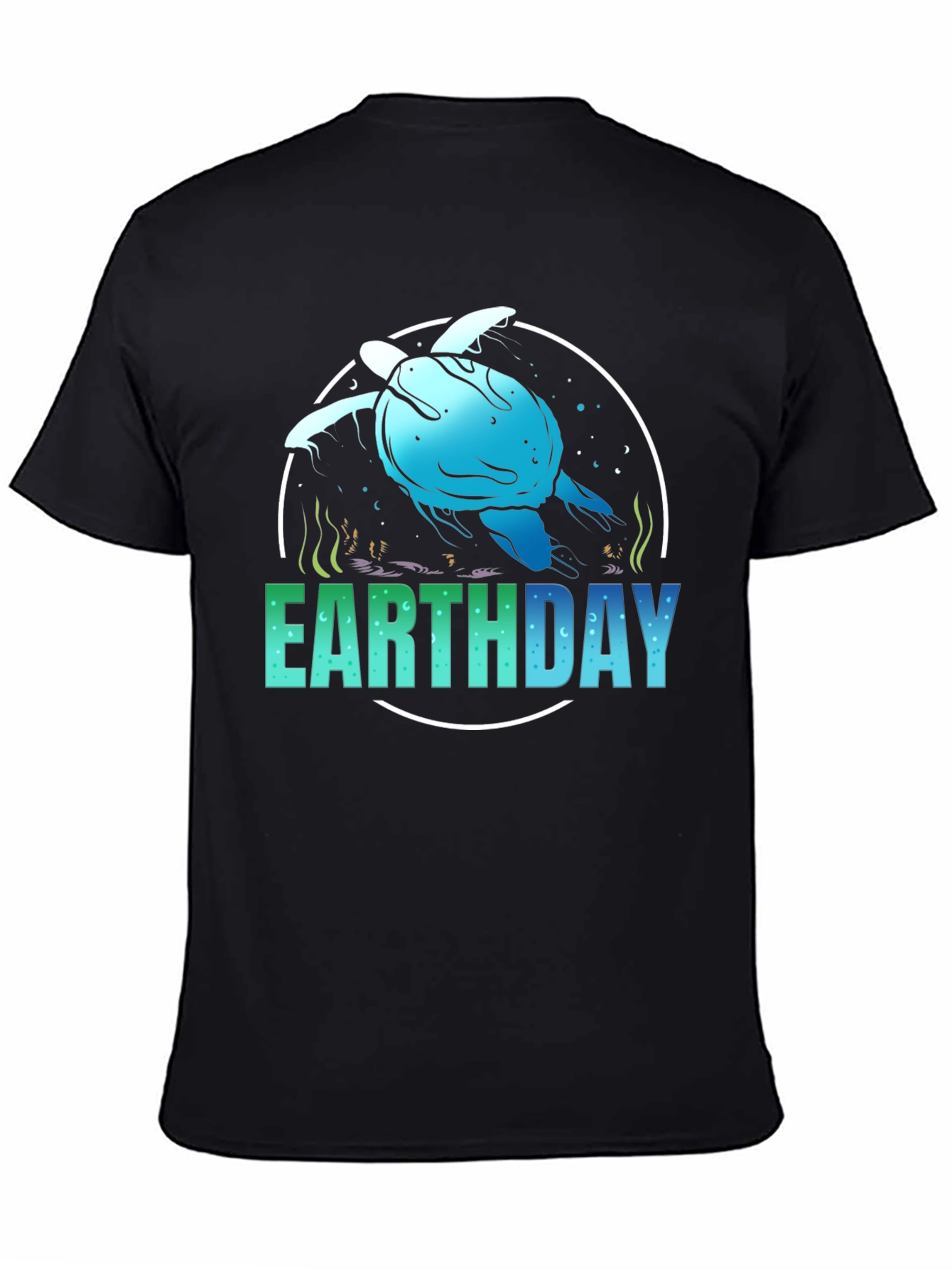 Earth Day Turtle Graphic Tee - Black