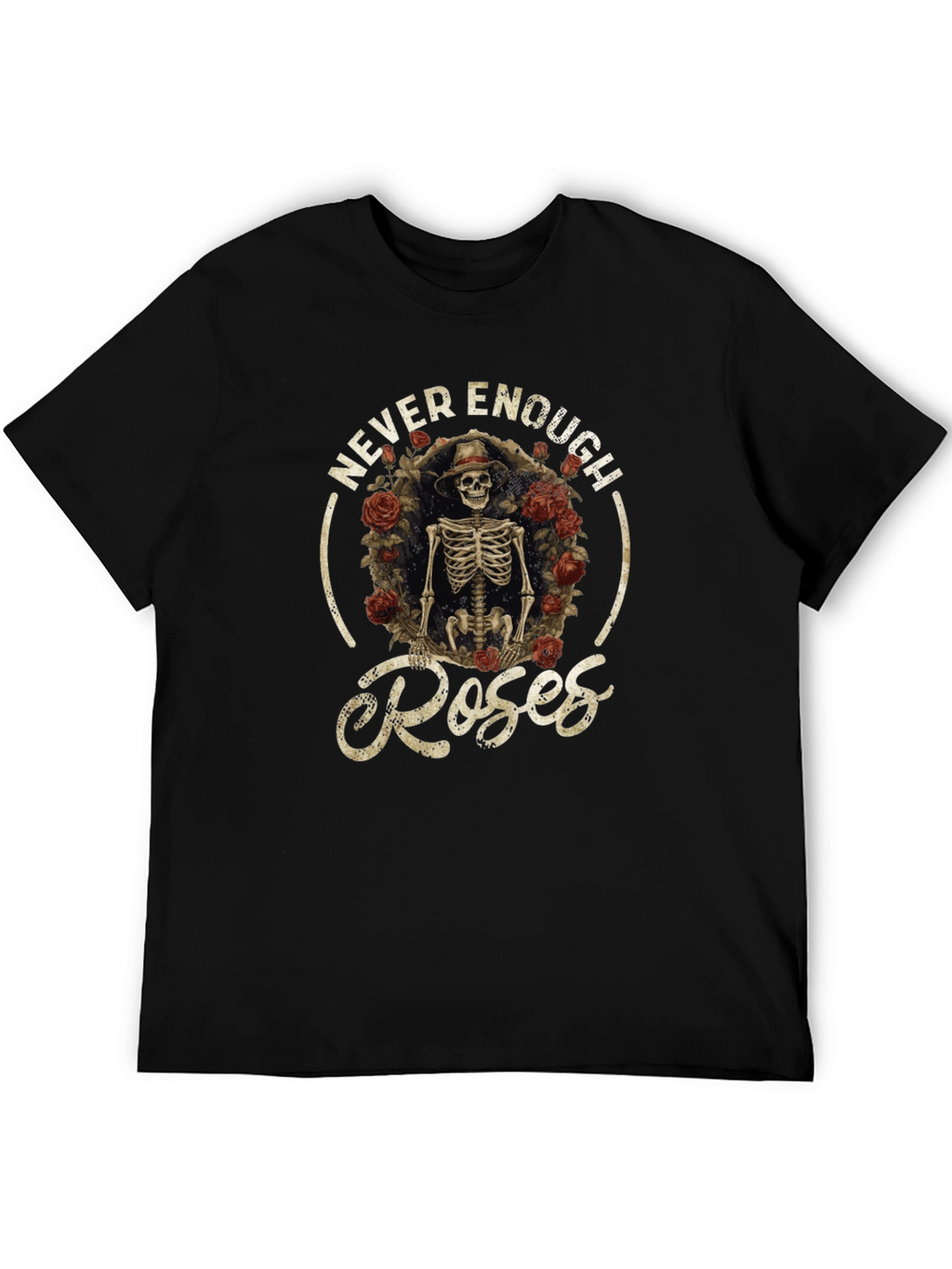 Never Enough Roses Skeleton Graphic Tee