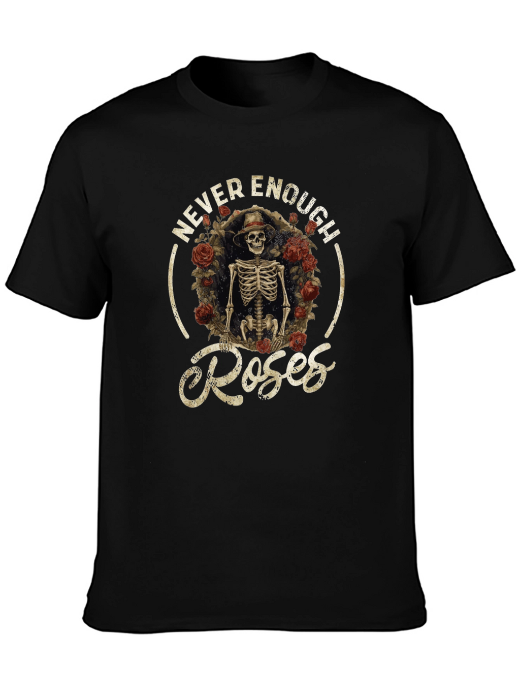 Never Enough Roses Skeleton Graphic Tee