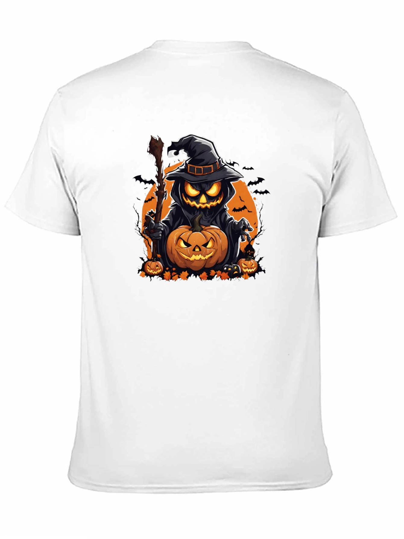 Halloween Pumpkin Wizard Black T-Shirt
