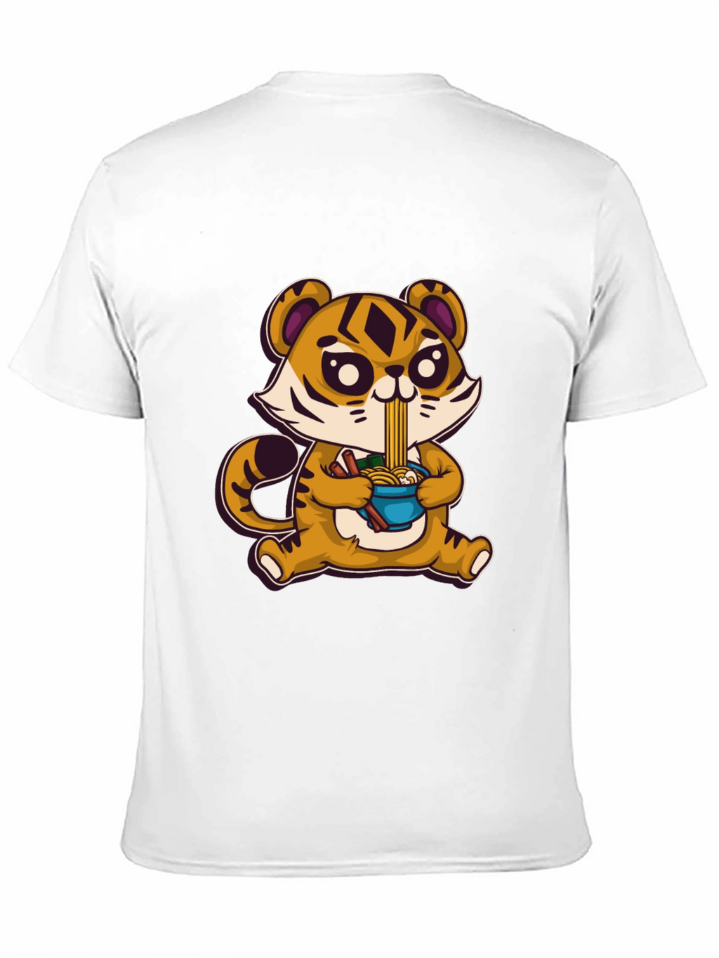 Cute Tiger Ramen T-Shirt - Cartoon Style